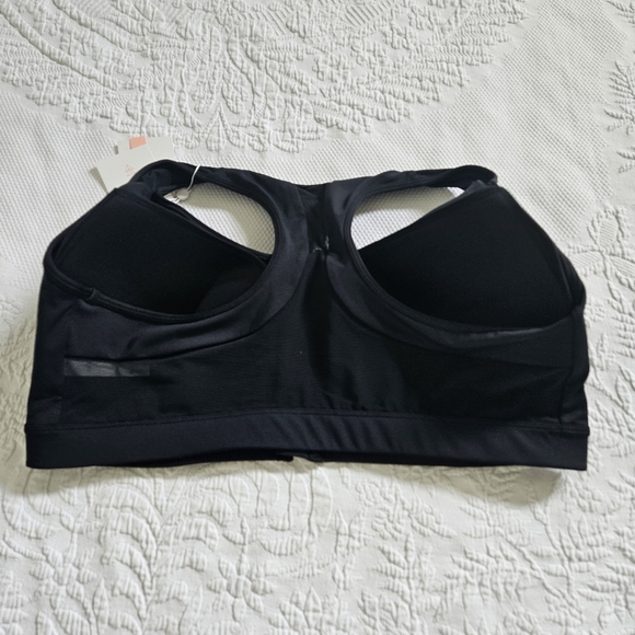 NWT Yvette high impact zip front sports bra black wire free size 4XL, 46D - DDD - Picture 2 of 6